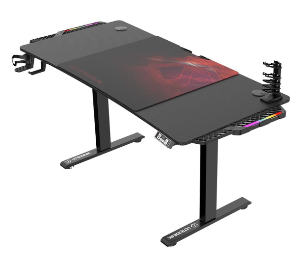 Ultradesk LEVEL V2 LED RGB (Czarno-Czerwone) (elektryczna regulacja) - 1191846 - zdjęcie 2